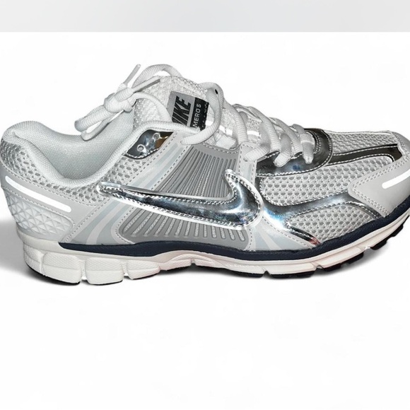 Nike Women's Metallic Silver and White Athletic Shoes